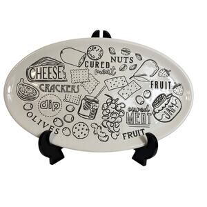 Mud Pie White Charcuterie Platter Engraved 14x9
